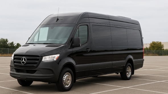Exterior of Charter Bus Company Chicago's 14 Passenger Sprinter Limousine in Chicago