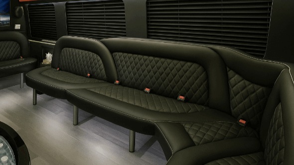 Interior of Charter Bus Company Chicago's 18 Passenger Party Bus in Chicago
