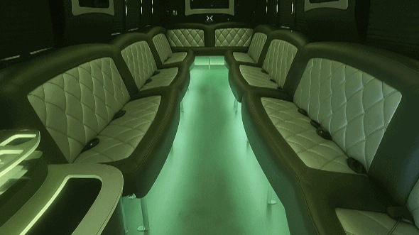 Interior of Charter Bus Company Chicago's 20 Passenger Party Bus in Chicago