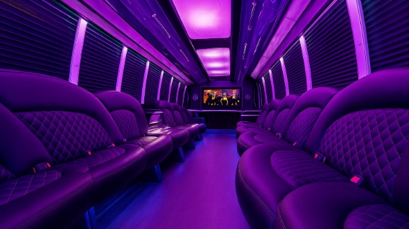 Interior of Charter Bus Company Hammond's 20 Passenger Party Bus in Hammond