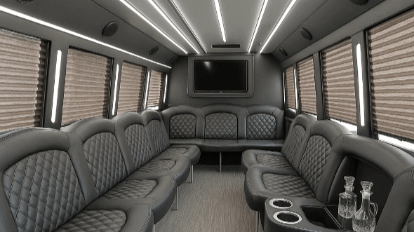 Interior of Charter Bus Company Waukegan's 20 Passenger Party Bus in Waukegan