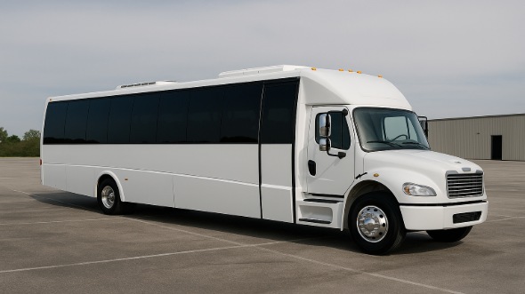 Exterior of Charter Bus Company Schaumburg's 28 Passenger Party Bus in Schaumburg