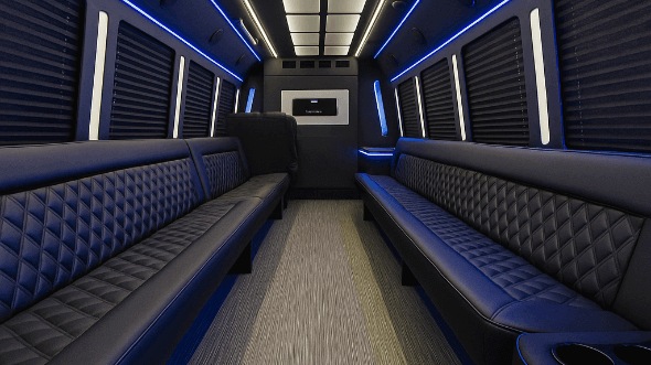 Interior of Charter Bus Company Hammond's 30 Passenger Party Bus in Hammond