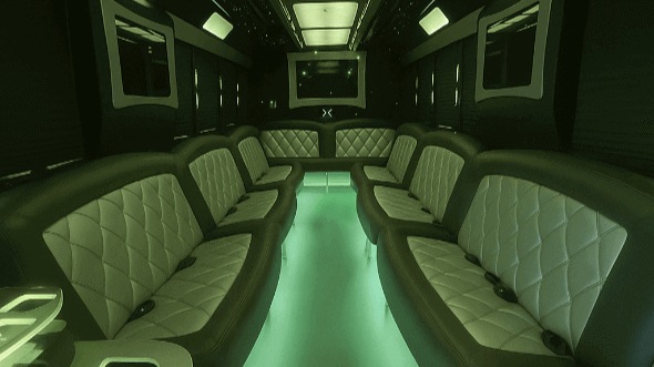 Interior of Charter Bus Company Mount Prospect's 30 Passenger Party Bus in Mount Prospect