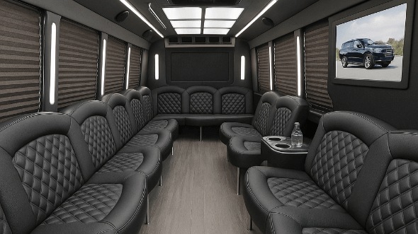 Interior of Charter Bus Company Hammond's 40 Passenger Party Bus in Hammond