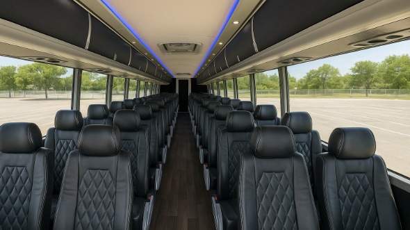 Interior of Charter Bus Company Elgin's 44 Passenger Charter Bus in Elgin