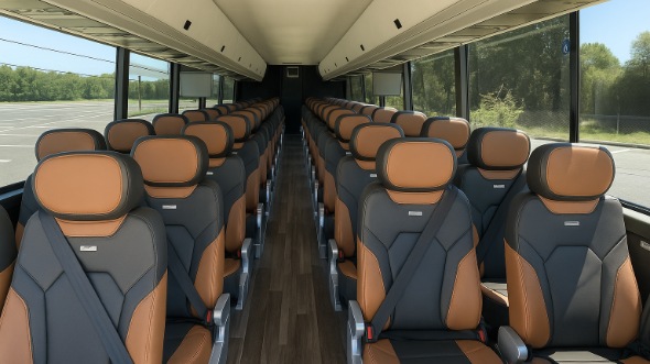 Interior of Charter Bus Company Elgin's 47 Passenger Charter Bus in Elgin